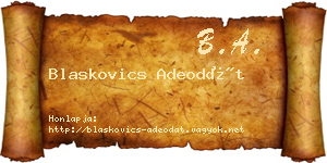 Blaskovics Adeodát névjegykártya